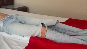 French Twink with Long Hair Jerk off in His Hotel