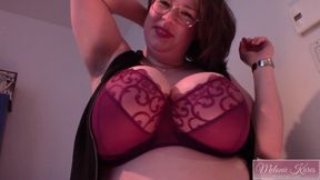 Huge boobs zipper dress tease