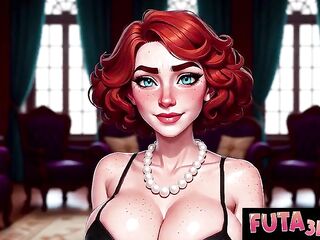 Sultry Redhead Slurps Heavy Shemale hentai Rod with Gusto