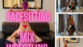 WRESTLING with RUDDY FACE SITTING