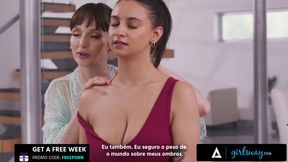 GIRLSWAY - Sexy Lexi Luna &amp; Hailey Rose Massage Each Other&#039;s Huge Breasts - PORTUGUESE SUBTITLES