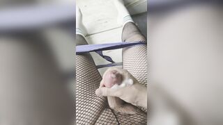 POINT OF VIEW Femboy Pops in Fishnets