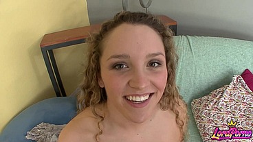 April Knight's Natural Boobs Bounce As She Rides His Cock