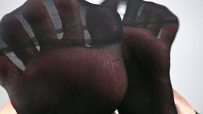 Lady Nora - Take a deep breath of my nylon foot odor! - small version