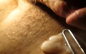Urethral sounding and stretching with cumshot