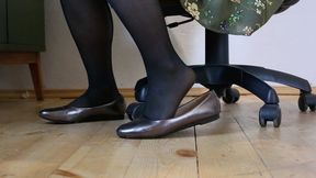 girl at work in ballet flats