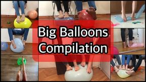 GIRLS PLAYING WITH BIG BALLOONS BAREFOOT AND BALLOON POP - MOV Mobile Version