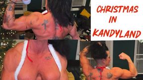 Kandys Christmas Tease:Crotchless Lace Flex Fest