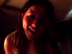 Cute amateur brunette naughty in solo jerking show on camera