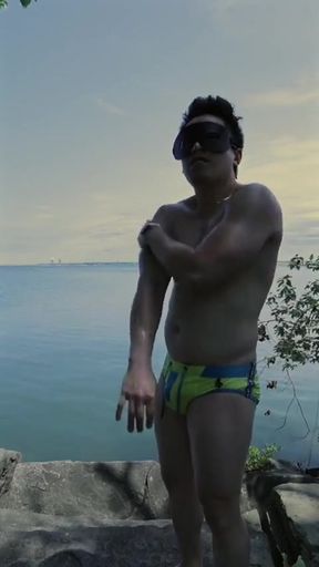 Lake Day Mood: Oiled up, Flexing, and Shamelessly Showing off-because Some Reflections Deserve a Standing Ovation.