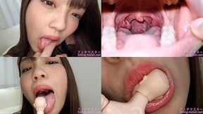 Himari Kinoshita - Showing inside cute girl's mouth, chewing gummy candys, sucking fingers, licking and sucking human doll, and chewing dried sardines mout-121 - 1080p