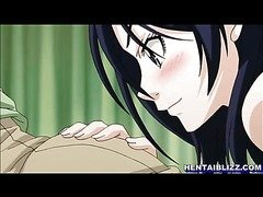 Busty hentai Japanese hot sucking and riding stiff dick