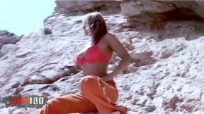 Jenny One: Busty Spanish Jenny One Striptease in Nature