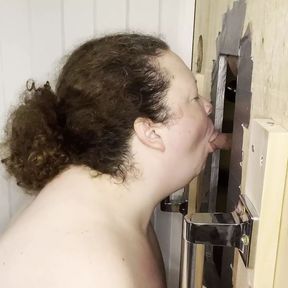 Bbw slut wife gloryholesub sucks off new friend at the gloryhole