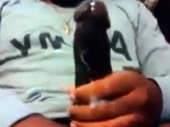 Str8 Guy Stroking his BBC to Porn ( Double Cum )