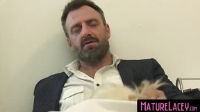 Naughty MILF Lacey Star's deepthroat & cum swallowing pleasure