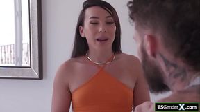 TSgenderX.com - Asian tranny Kasey Kei barebacks a guy