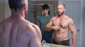 Shy Stepson Rob Quin Helps Shaving His Hunk Stepdad Muscled Madisons Balls