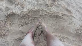 Playing with sand… Watch my toes moving
