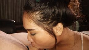 Sexy Asian shemale rough face fucking