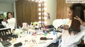 Black girl sucks and rides cock