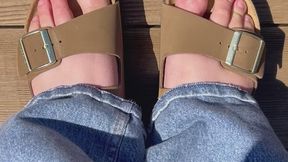 POV Enjoying a Beautiful Day Wearing Birkenstock Sandals. I Love the Sights & Sounds of Spring!
