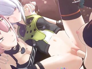 Nicole watching Futanari Belle banging Anby [ ZENLESS ZONE ZERO Yuri ]