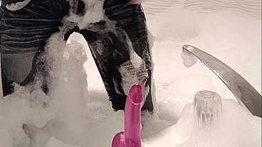 Tranny Hot Tub Bubble Bath Dildo Tease Wet Jeans Grind With fishnets