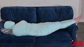 Minx Grrl's Blue Mummy Part 2 - Foot Tickling and Foot Worship (WMV Format)