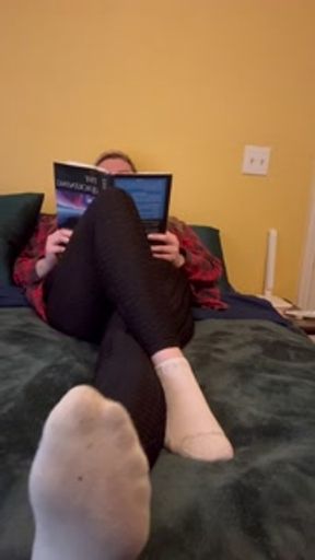 Staring at my feet while I ignore you and read