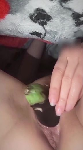 Unforgettable moment from &quot;😱I stuffed my pussy with zucchini, eggplant, and cocks DVP Fisting&quot;