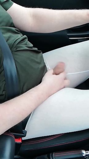 Sexy See-through White Shorts While Driving
