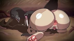 Hot pregnant fox seducing