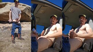 Youngshooter420 gets his pipes drilled deep in the van & jizzed on in public
