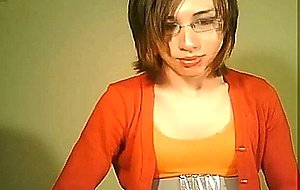 Petite tranny play with cock on webcam