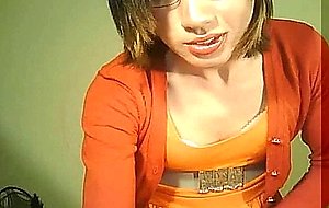 Petite tranny play with cock on webcam
