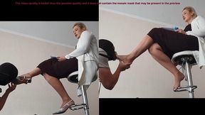 Mistress Lana - FootWorship On Bar Chair - Bonus