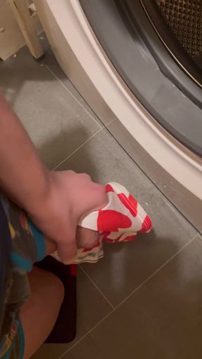Young 19yo Perv Boy Cums on Fresh Underwear and Puts It Back in the Washing Machine