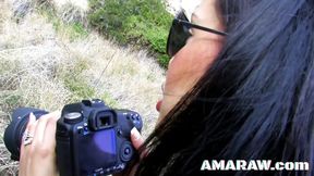 Small tits Oldia Paris with dark skin handling both men