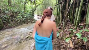 I Find a Rich Busty Woman Showering Alone in the River and I Take the Opportunity to Put My Delicious Cock in Her