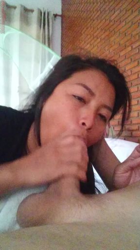 Petite MILF Blows Bully