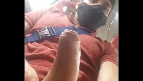 Carlos Cums Intensely On Public Bus, Caught in Hot Jerk Off Act