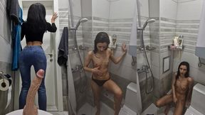 cum piss shower