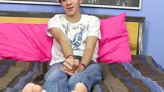 BoyObsession.com - Cute 18yo twink's dick wanking and ball touching fun