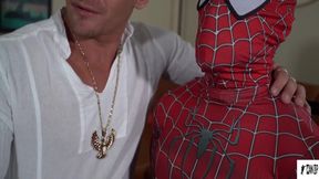 Jake Waters And Isaac X In Superhero Spidermans Bbc Gets All Jizzed Up At Manupfilm