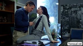 Fucking my horny TS boss in her office