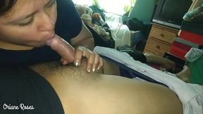 I sucked my step cousin'_s cock and he came in my mouth for not letting me fuck him.