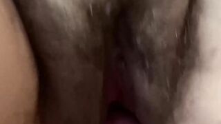 pov of Fucking my Wifes Great Bushy Vagina then taking her from behind till I Pop