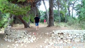 Tattooed brunette milf Carol Sevilla analed by Terry in the woods