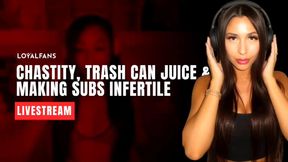 Livestream | 3h 58m | Chastity, trash can juice and making subs infertile
